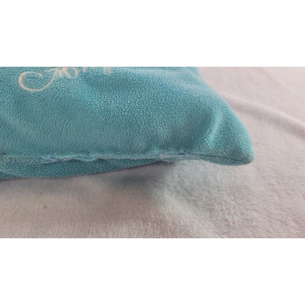 Y2K Blue Angel Plush Pillow 15x15 Embroidered Blonde Aesthetic Fleece Star Decor - Picture 7 of 12